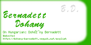 bernadett dohany business card